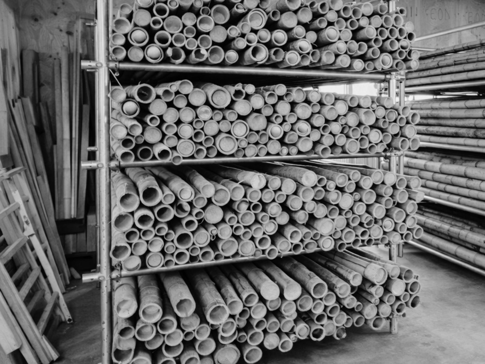 竹材倉庫・製材場